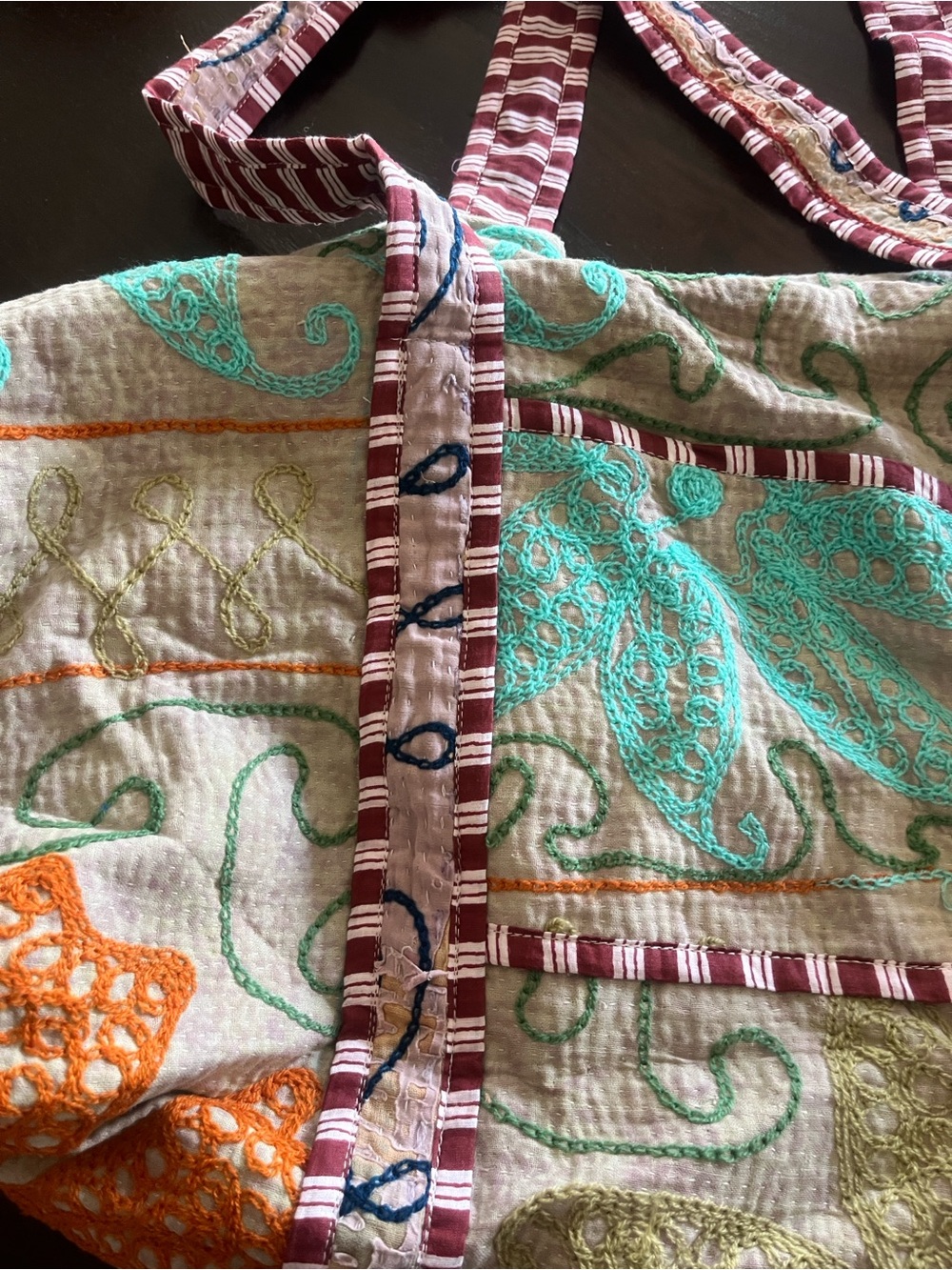 SIOAK One-of-a-Kind Embroidered Quilted Boho Oversized Shoulder Bag - Picture 11 of 11